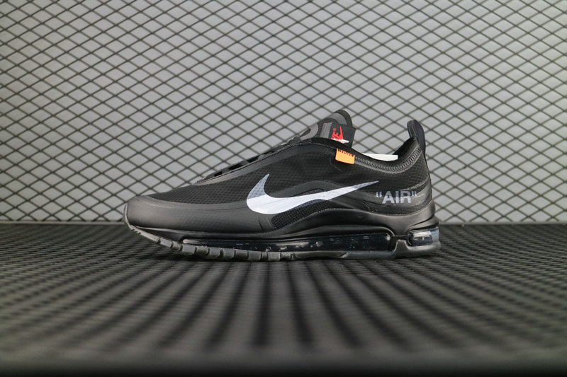 OFF WHITE x Nike Air Max 97 Black White LOGO MAX97 Running Shoe For Sale
